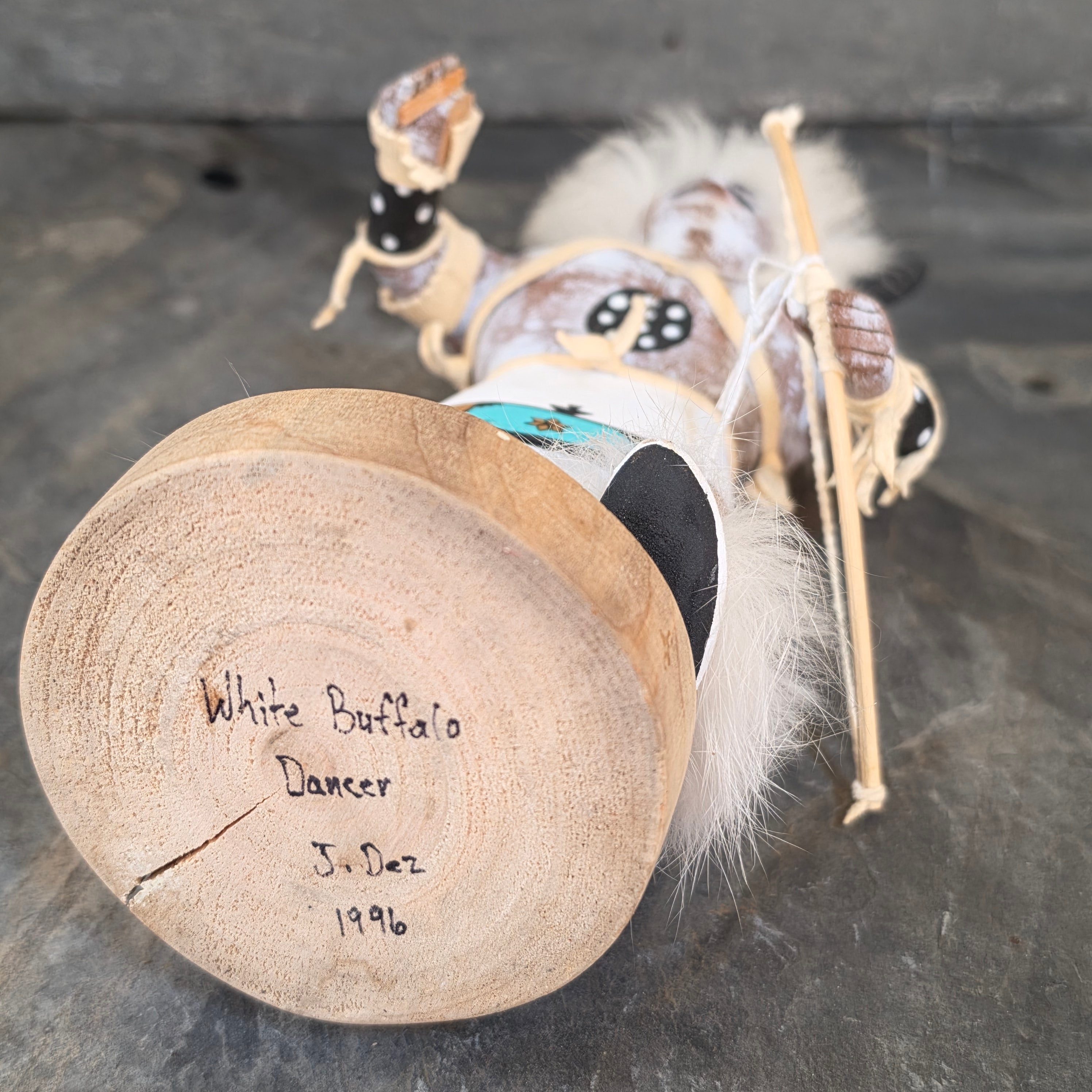 Native American White Buffalo Dancer Kachina Doll J Dez 1996 Southwest Art