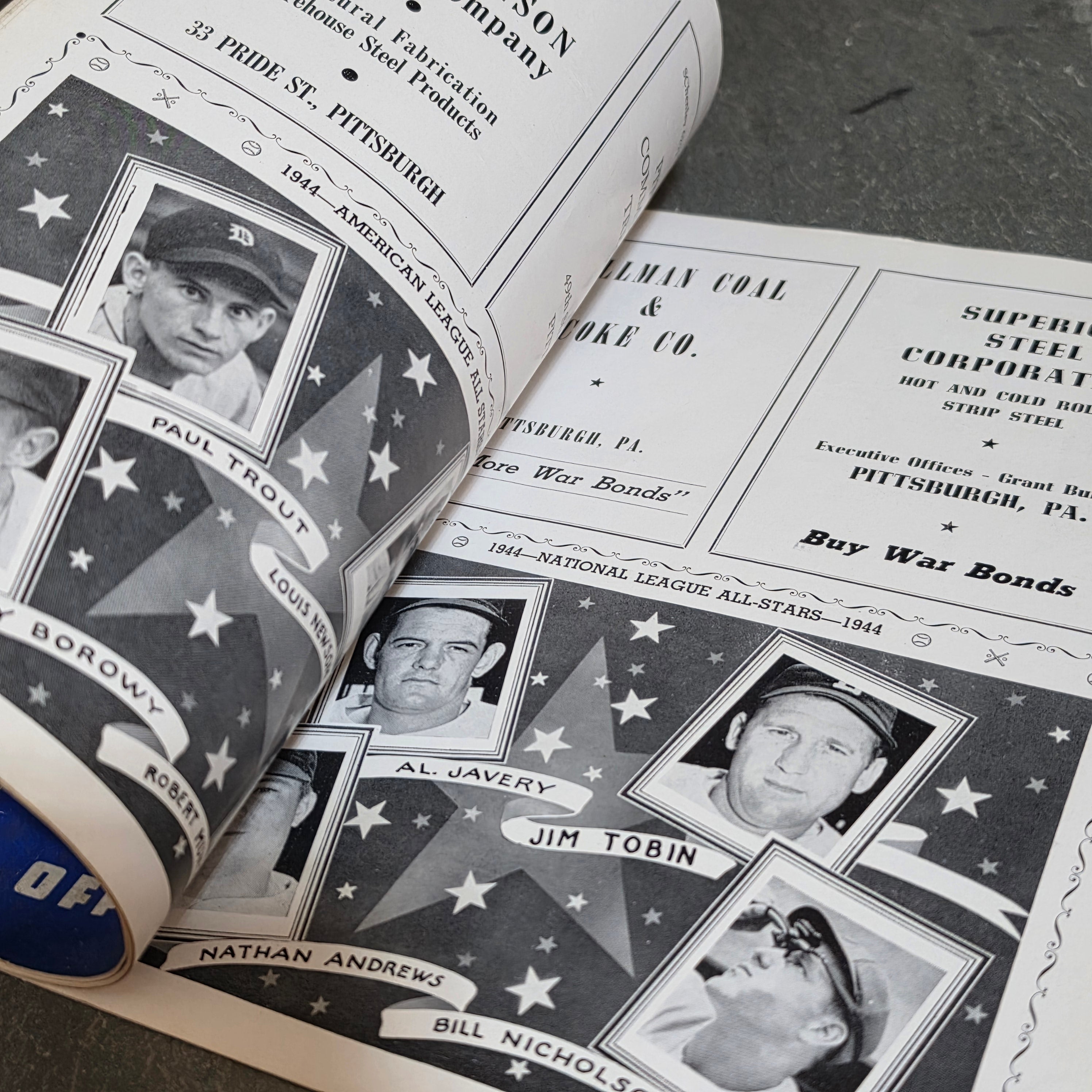 1944 MLB All Star Game Program Score Book Forbes Field Pittsburgh PA Unscored