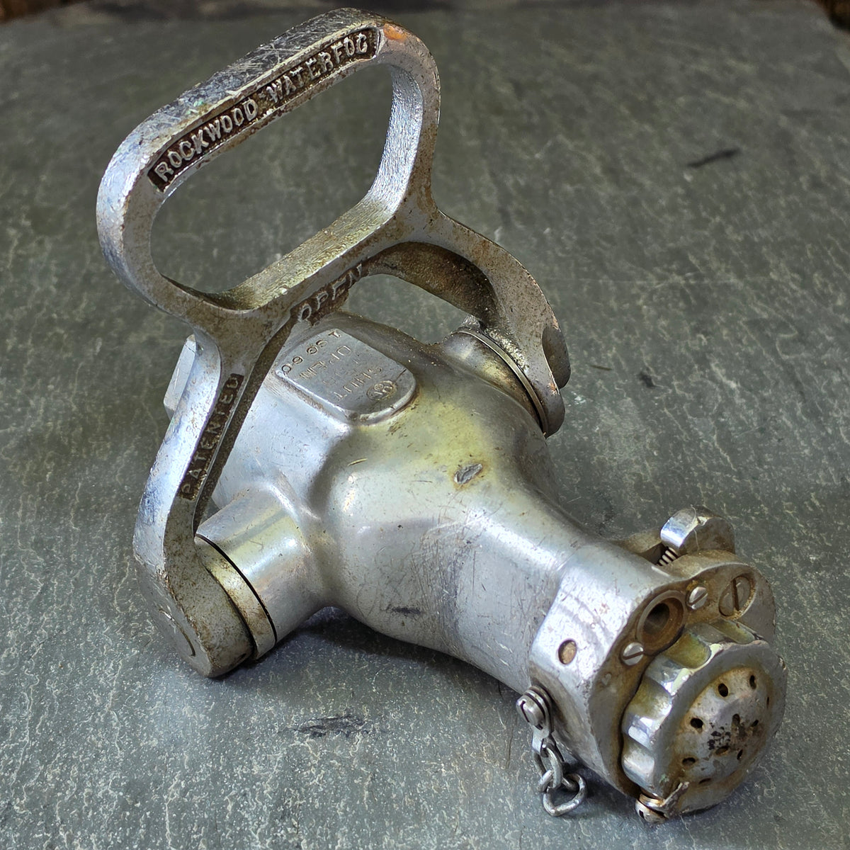 Vintage Rockwood Waterfog Fire Hose Nozzle 1 SG 60 USCG Brass Firefighting