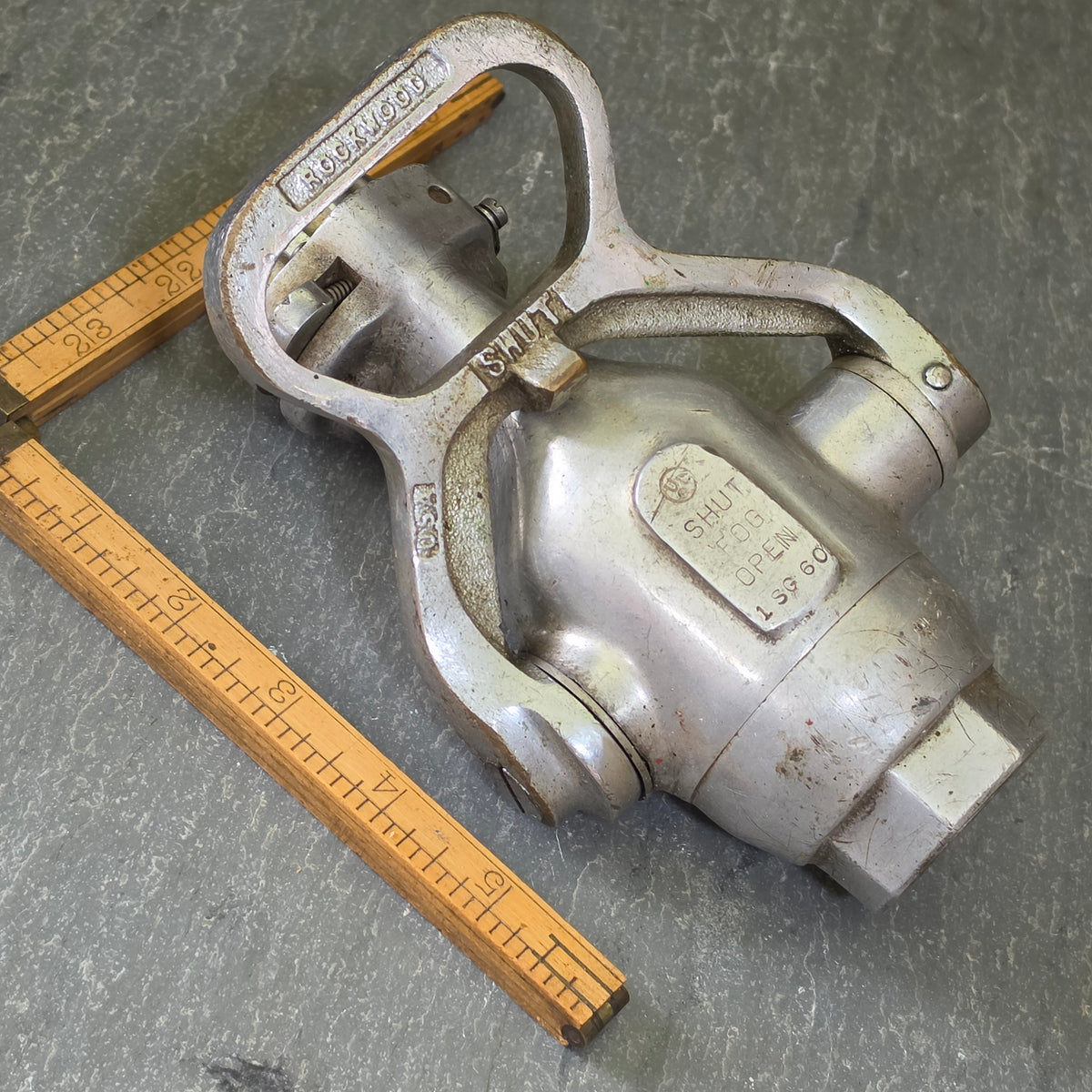 Vintage Rockwood Waterfog Fire Hose Nozzle 1 SG 60 USCG Brass Firefighting