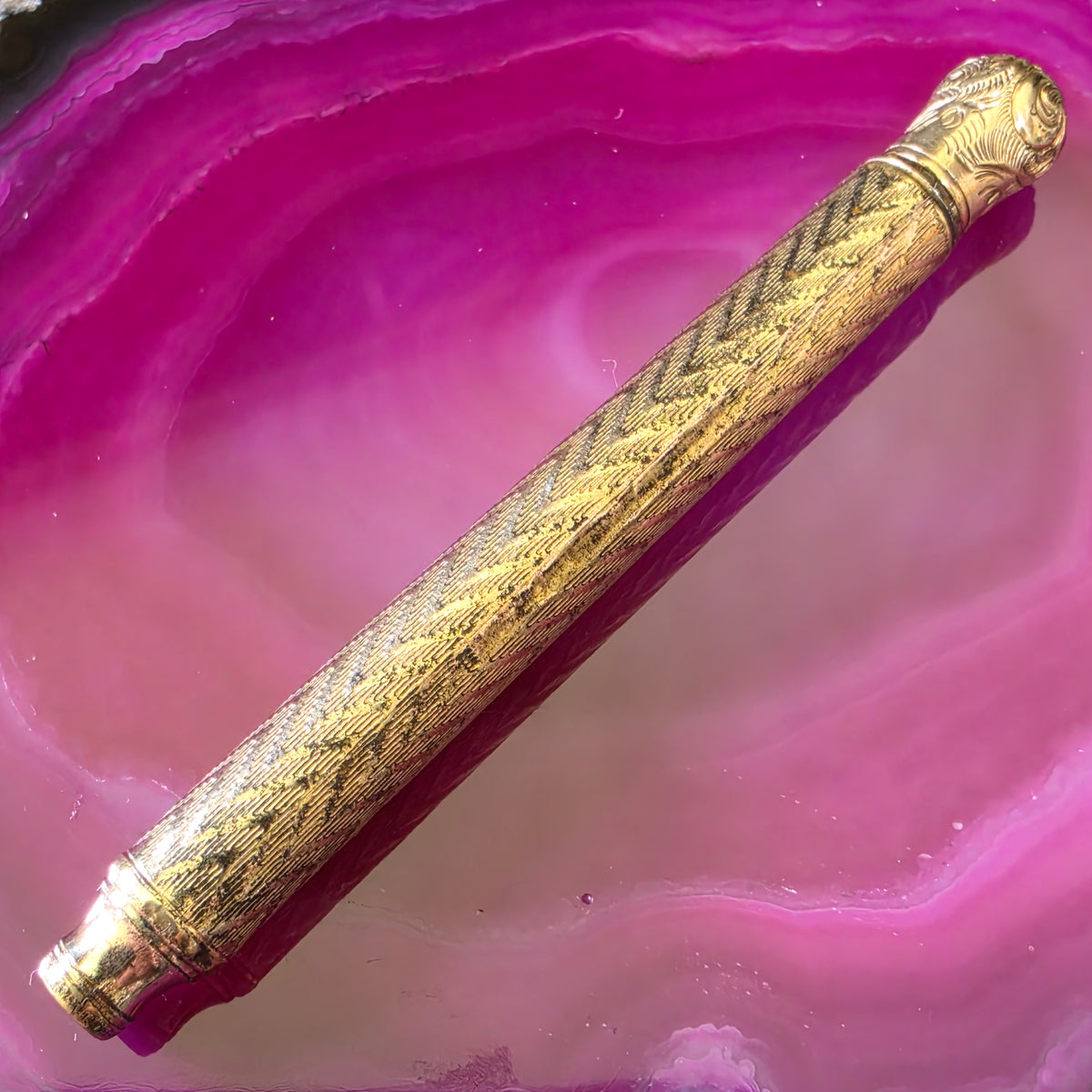 Antique Victorian WS Hicks Gold Filled Telescoping Mechanical Pencil Chatelaine