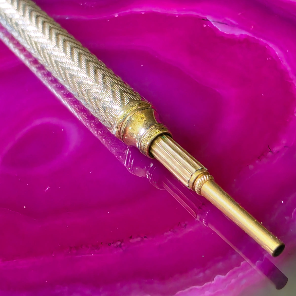Antique Victorian WS Hicks Gold Filled Telescoping Mechanical Pencil Chatelaine