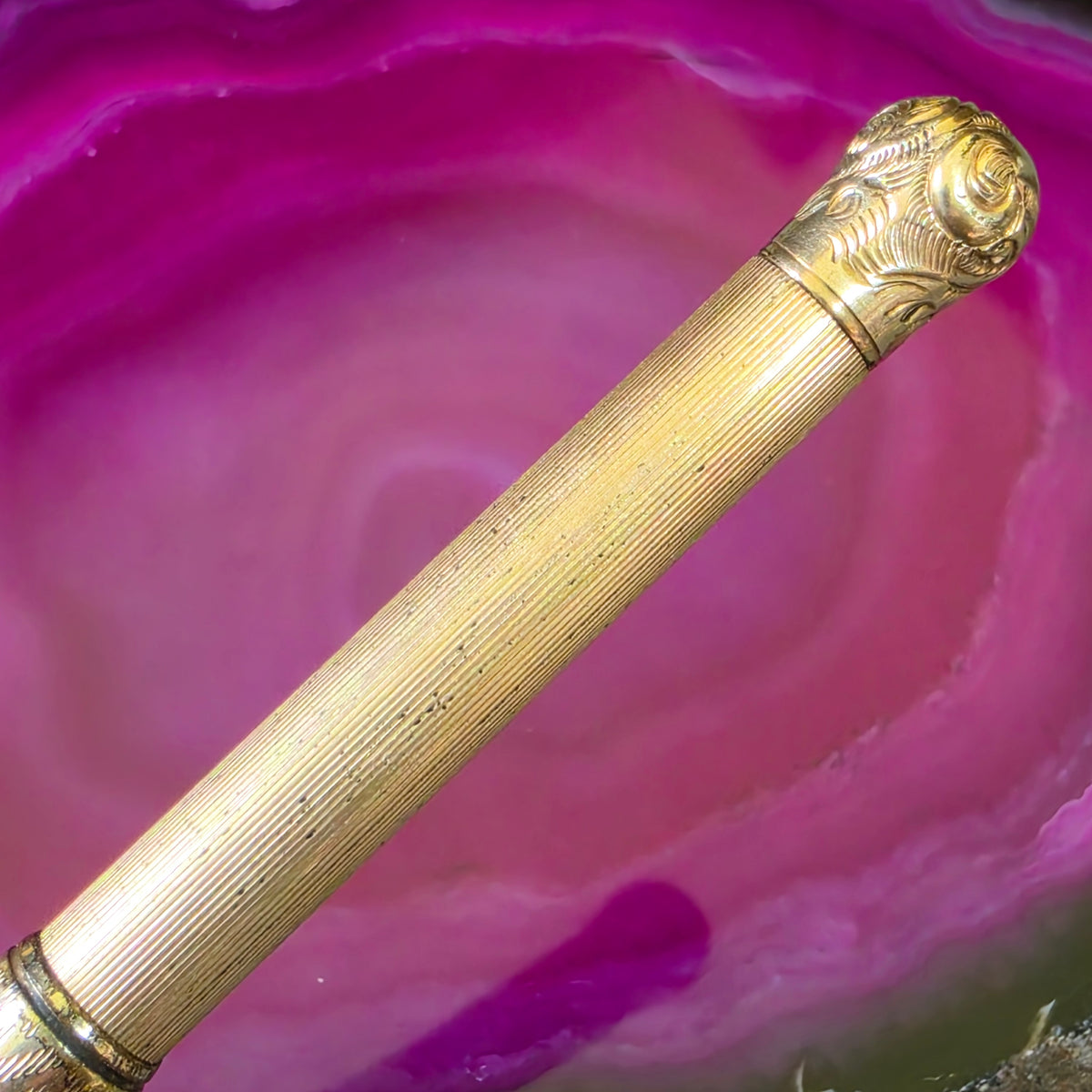 Antique Victorian WS Hicks Gold Filled Telescoping Mechanical Pencil Chatelaine
