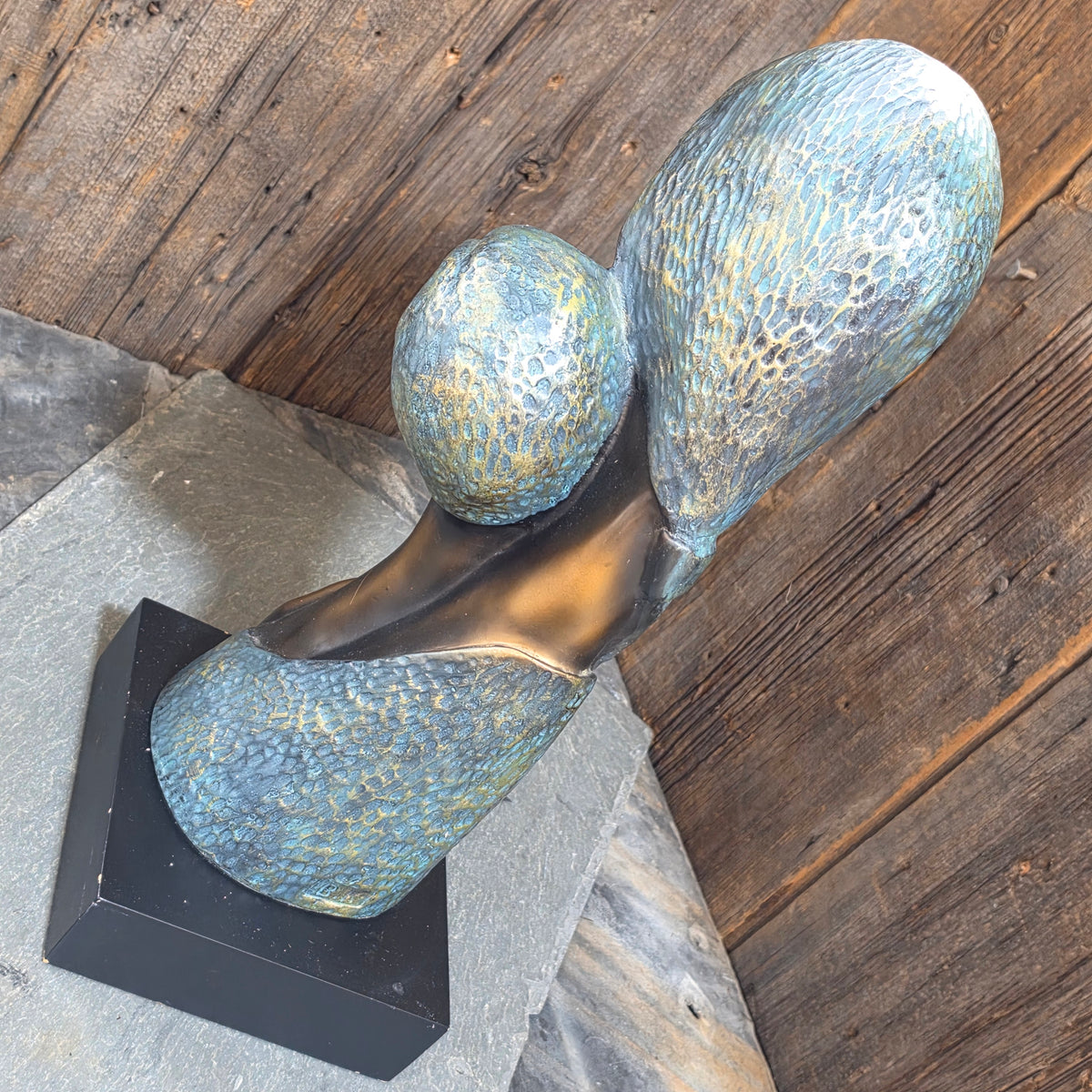 Vintage Mid Century Modern Mother Child Bust Sculpture Brutalist Abstract MCM