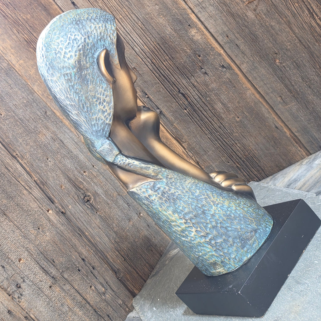 Vintage Mid Century Modern Mother Child Bust Sculpture Brutalist Abstract MCM