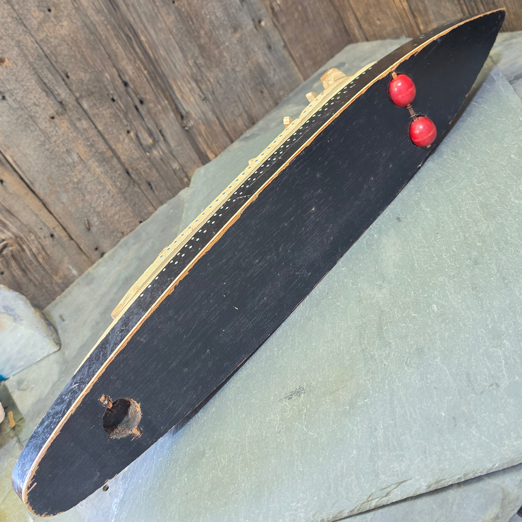 Vintage Folk Art Wood Ocean Liner SS Washington Toy Ship Model US Lines 1930s
