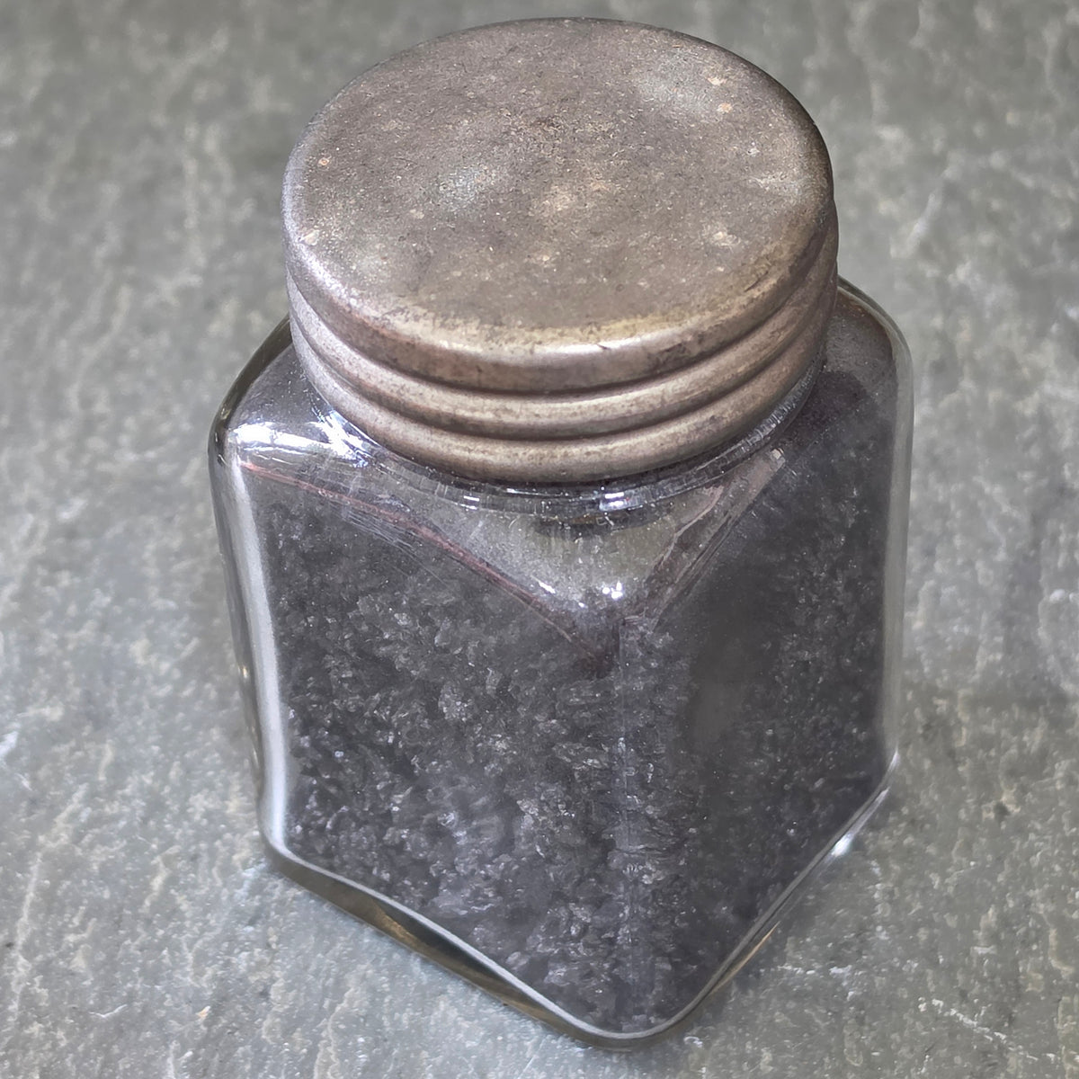 Rare Antique Acheson Niagara Falls Graphite Sample Bottle Embossed Glass Jar NY