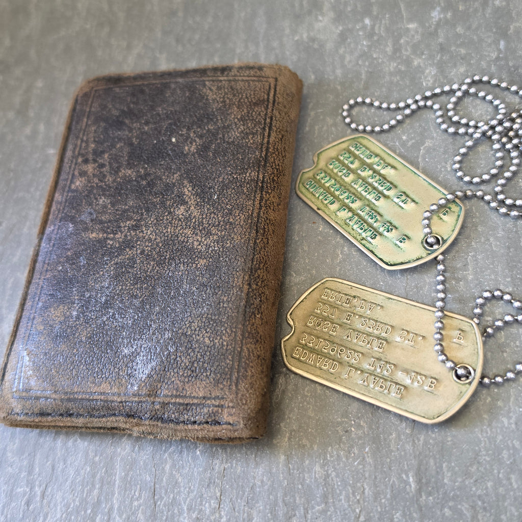 WWII US Army Dog Tags ID Wallet Lot Sgt Edward Yaple 730th Railway Bn Erie PA