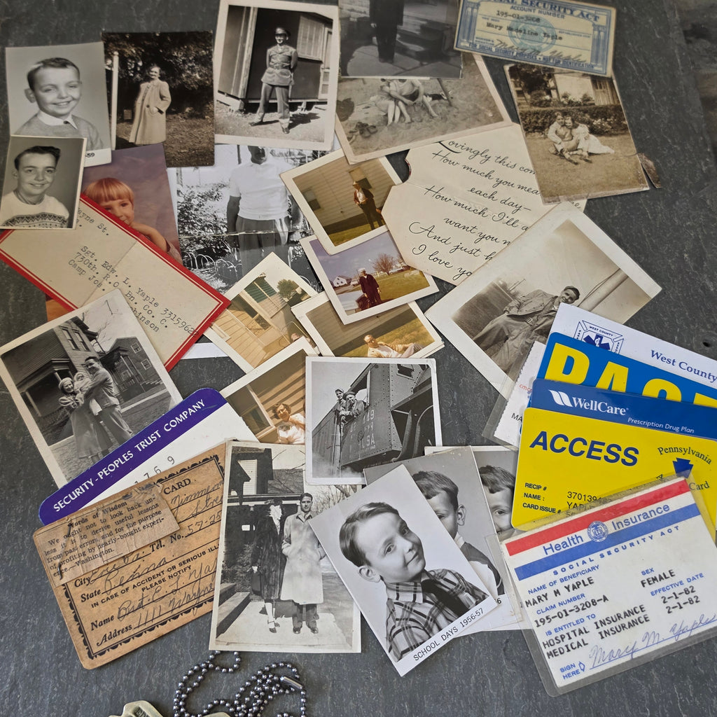 WWII US Army Dog Tags ID Wallet Lot Sgt Edward Yaple 730th Railway Bn Erie PA