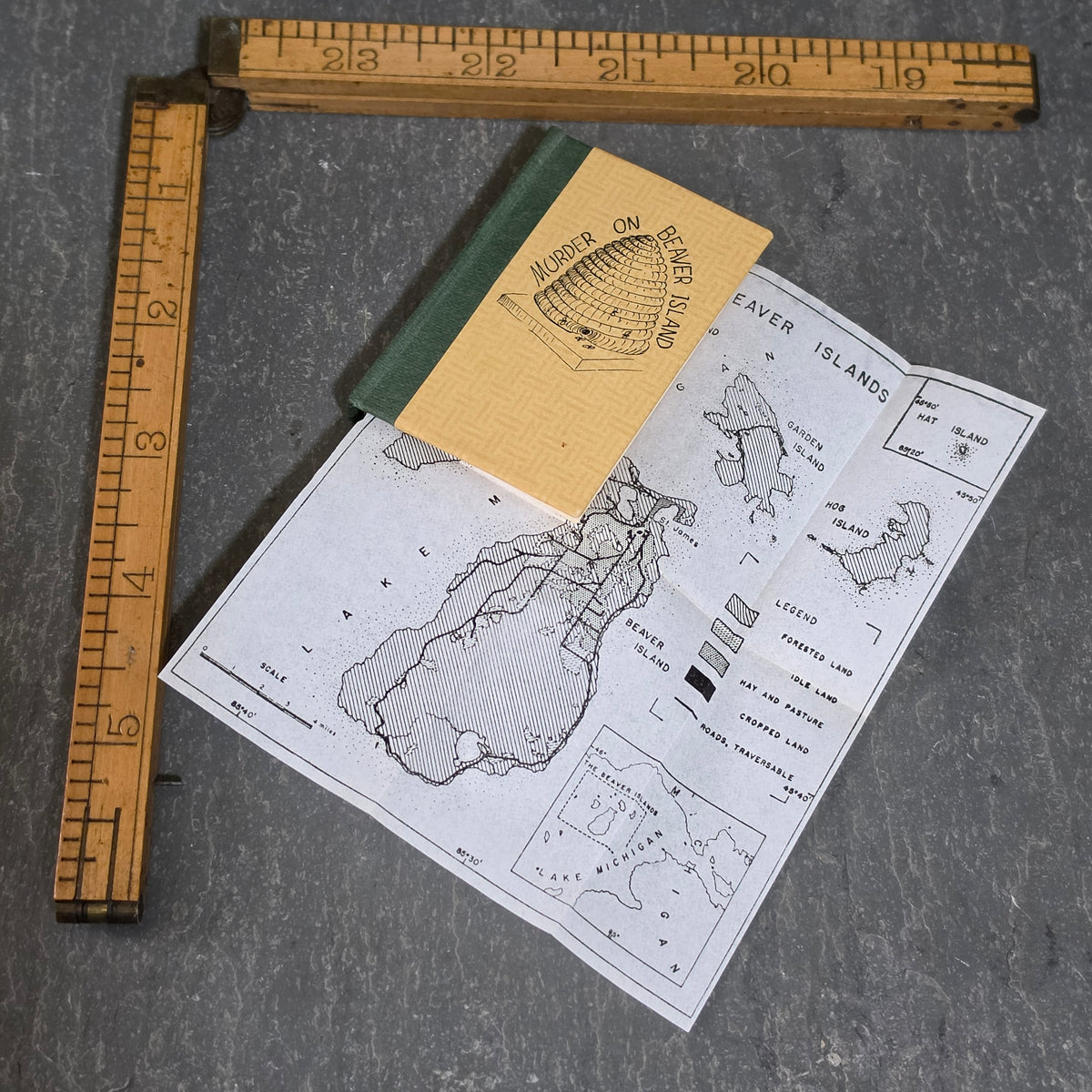 Murder On Beaver Island Miniature Book 1964 Phil Weygand Press Map King Strang