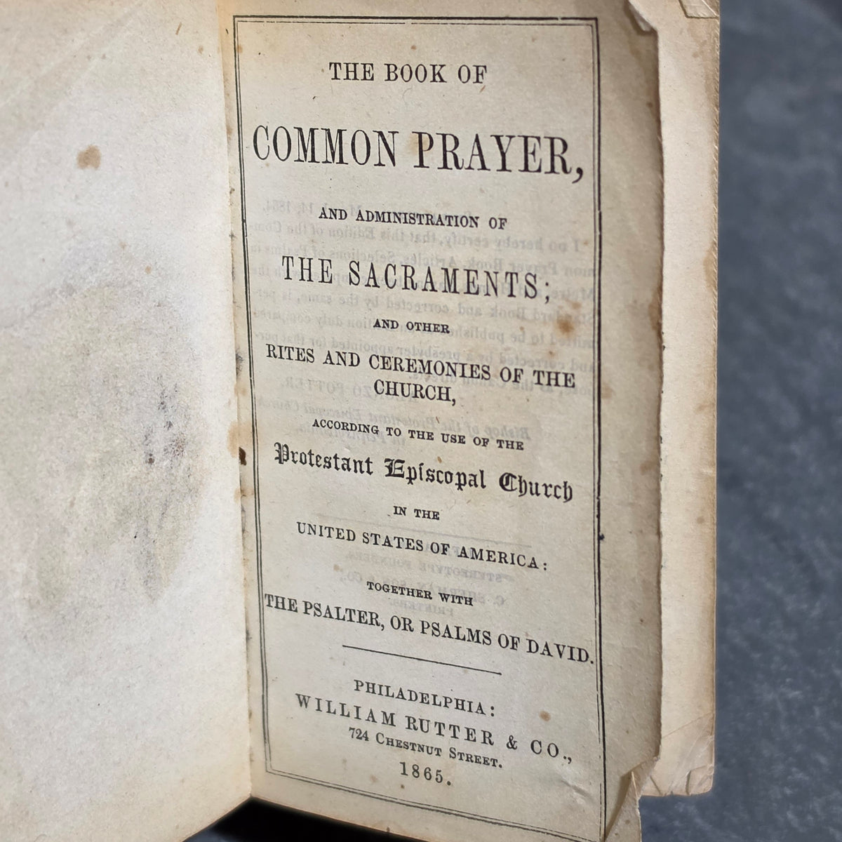 1865 Antique Book of Common Prayer Episcopal Leather Gilt William Rutter Philly