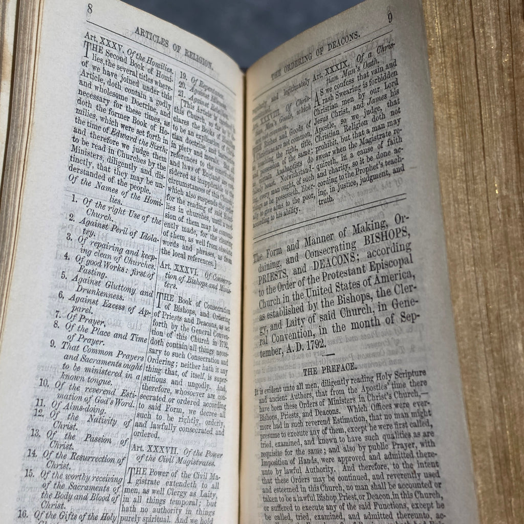 1865 Antique Book of Common Prayer Episcopal Leather Gilt William Rutter Philly