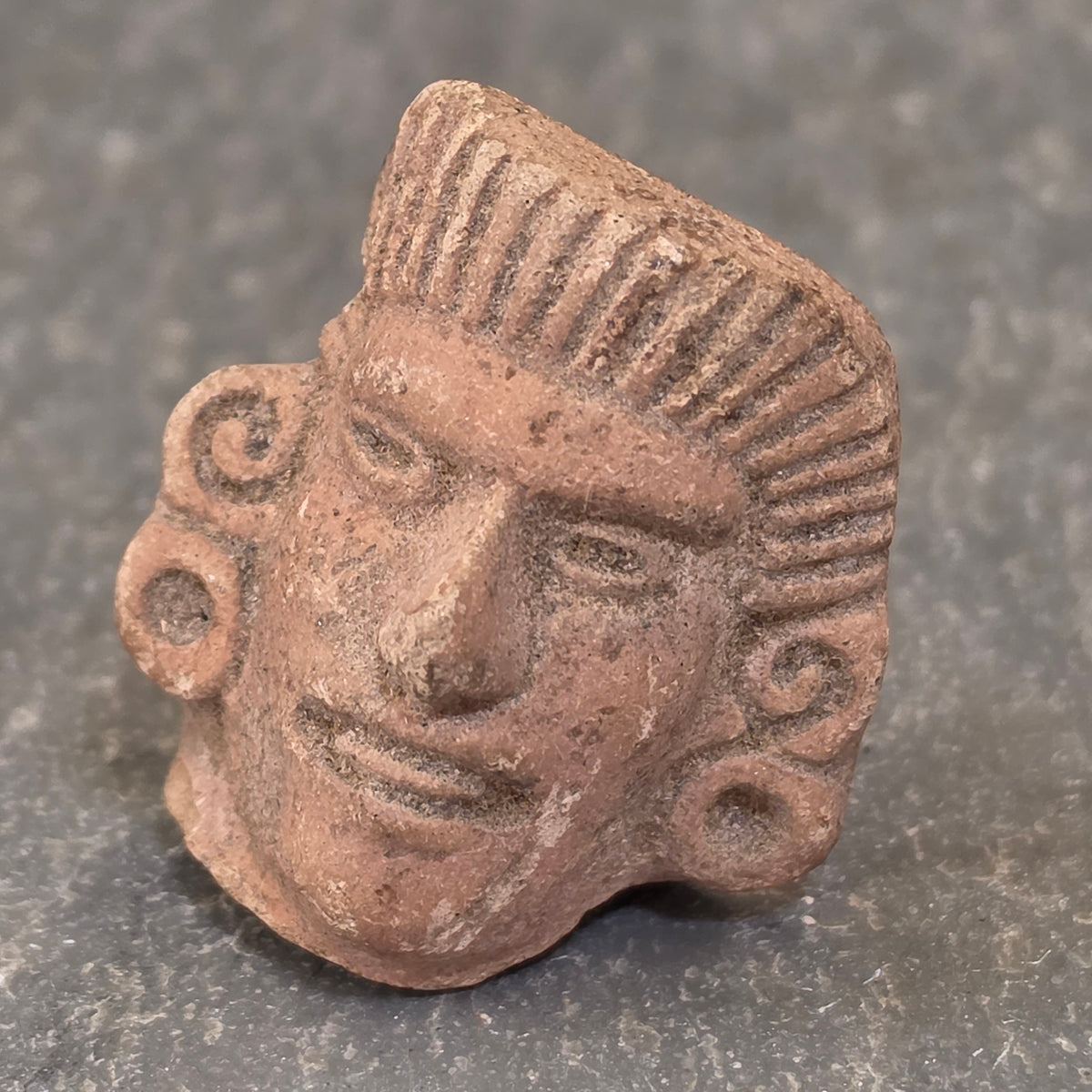 Pre Columbian Terracotta Head Figurine Fragment Mesoamerican Vera Cruz Artifact