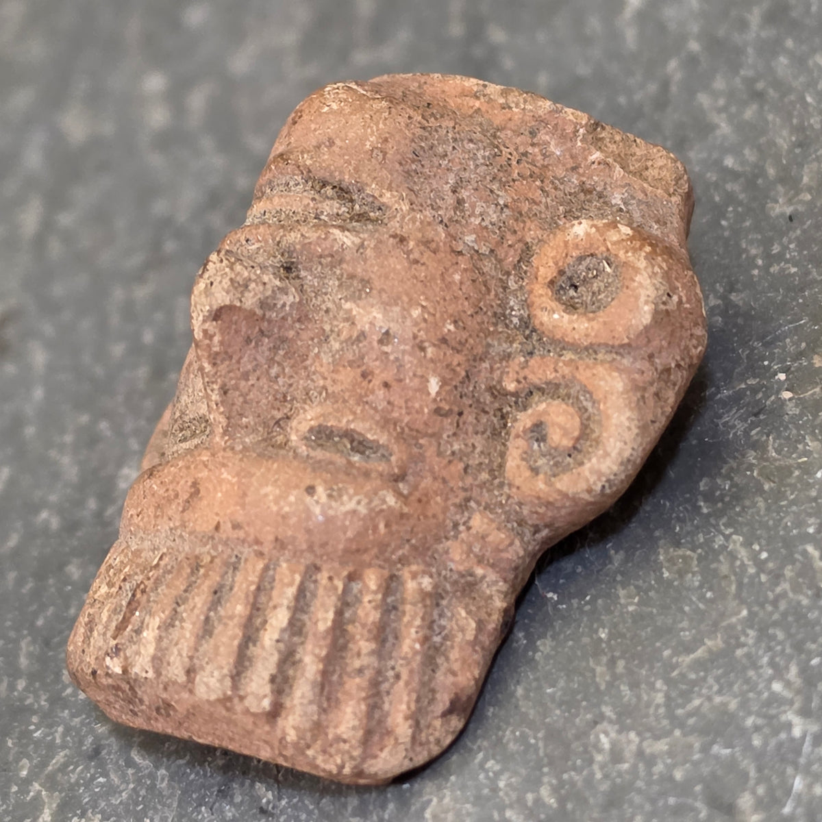 Pre Columbian Terracotta Head Figurine Fragment Mesoamerican Vera Cruz Artifact