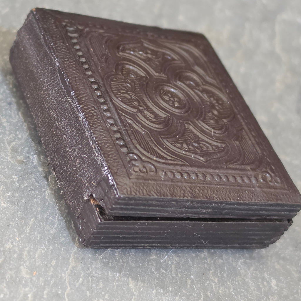 Antique Victorian Gem Tintype Photo Young Girl Holding Doll Embossed Union Case