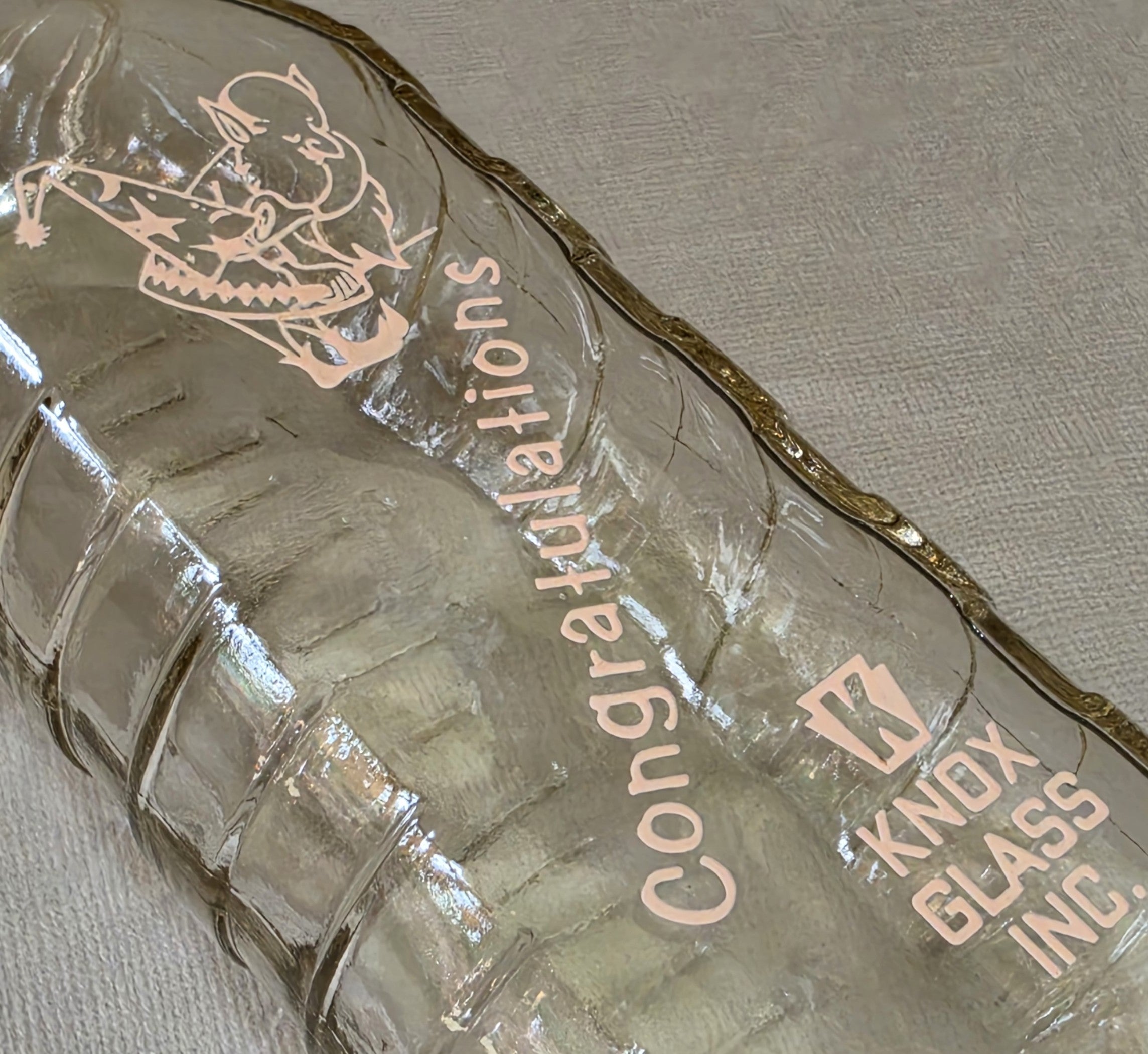 Scarce NOS Samuel Callet Knox Glass Advertising Baby Bottle Wizard Graphics