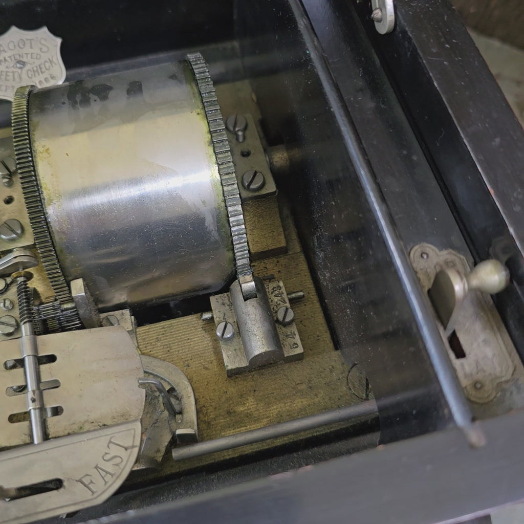 Antique Late Victorian Mermod Freres 8 Tune 62 Note 9 Inch Cylinder Music Box